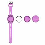 For AirTag PC+TPU Transparent Watch Strap Tracker Protective Case Anti-lost Device Cover, Color: Purple