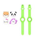 For AirTag Watch Strap Cartoon Cute Anti-lost Device Silicone Protective Cover, Color: Luminous Green