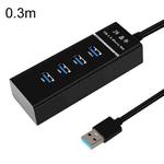 JINGHUA N606A USB3.0 Splitter One To Four Computer HUB Docking Station Connector, Size: 0.3m(Black)