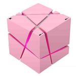 Qone Cube AI Smart Voice-Controlled Bluetooth Speaker RGB Light Mini Wireless Audio, Color: Pink
