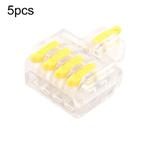 5pcs D1-4T Push Type Mini Wire Connection Splitter Quick Connect Terminal Block(Yellow)