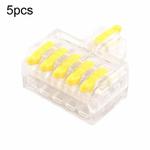 5pcs D1-5T Push Type Mini Wire Connection Splitter Quick Connect Terminal Block(Yellow)