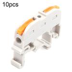 10pcs Guide Rail Type Replacement UK Quick Terminal Block 1 Input 1 Output(Gray)