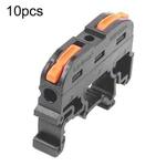 10pcs Guide Rail Type Replacement UK Quick Terminal Block 1 Input 1 Output(Black)