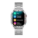 K57 Pro 1.96 Inch Bluetooth Call Music Weather Display Waterproof Smart Watch, Color: Silver Three-beads