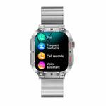 K57 Pro 1.96 Inch Bluetooth Call Music Weather Display Waterproof Smart Watch, Color: Silver Bamboo
