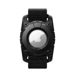 For Airtag Watch Band IP67 Grade Waterproof Case With Paste Bracelet(Black)