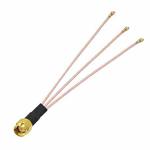 1 In 3 IPX To SMAJ RG178 Pigtail WIFI Antenna Extension Cable Jumper(15cm)