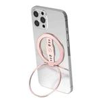 LiPUSEN LPS-201U Silicone Hand Clip Magsafe Cell Phone Holder With Magnetic Wireless Charger(Pink)
