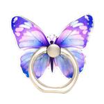Cute Cartoon Butterfly Multifunctional Finger Ring Cell Phone Holder 360 Degree Rotating Universal Phone Ring Stand, Color: Purple