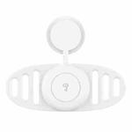 For Airtag Binaural Cover Waterproof Tracker Case Pet Collar Locator Silicone Cover, Color: White