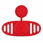 For Airtag Binaural Cover Waterproof Tracker Case Pet Collar Locator Silicone Cover, Color: Red
