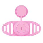 For Airtag Binaural Cover Waterproof Tracker Case Pet Collar Locator Silicone Cover, Color: Pink