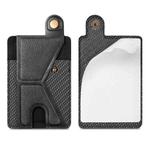 Multi-Function Bracket Magnetic Suction Buckle Phone Card Case PU Leather Card Sticker Holder(Black)