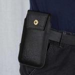 Mobile Phone Leather Waist Bag Holster Pouch M 6.5 Inch Black 