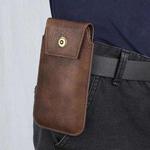 Mobile Phone Leather Waist Bag Holster Pouch M 6.5 Inch Brown 