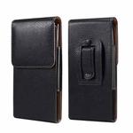  4.7 Inch  Men Vertical Mobile Phone Waist Bag Litchi Pattern Back Clip Buckle Belt Leather Case