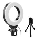 YRing48 4-Inch 48LEDs Laptop Camera Video Conference Live Beauty Ring Fill Light, Spec: Clip with Tripod