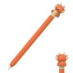 For Apple Pencil 2 AhaStyle Cartoon Dragon Pen Case Capacitive Stylus Silicone Cover(Orange)