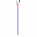 For Apple Pencil (USB-C) AhaStyle PT129-3 Stylus Cover Silicone Cartoon Protective Case, Style: Purple Cow
