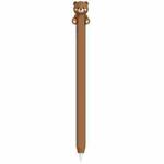 For Apple Pencil (USB-C) AhaStyle PT129-3 Stylus Cover Silicone Cartoon Protective Case, Style: Brown Bear