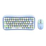 T-WOLF TF660 2.4G+5.0 Bluetooth Dual-Mode Retro Wireless Keyboard And Mouse Set(Blue)