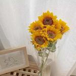 Simulated Flower Arrangement Table Ornament Picnic Photo Props, Style: 5pcs Sunflower Transparent Bag