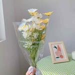 Simulated Flower Arrangement Table Ornament Picnic Photo Props, Style: 5pcs White+Yellow Daisy Transparent Bag