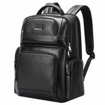 Bopai 61-123291 Large-capacity First-layer Cowhide Laptop Backpack with USB+Type-C Port, Color: Lychee