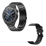 GT3Pro 1.28-Inch Health Monitoring Bluetooth Call Smart Watch With NFC, Color: Black Three-bead Steel