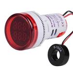 SINOTIMER ST16VA Round 22mm LED Digital Display AC Voltage Current Indicator AC 60-500V 0-100A(01 Red)