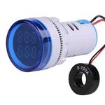 SINOTIMER ST16VA Round 22mm LED Digital Display AC Voltage Current Indicator AC 60-500V 0-100A(03 Blue)