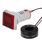 SINOTIMER ST17A Square 22mm LED Digital Display Signal Light AC Current Indicator 0-100A(01 Red)