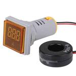 SINOTIMER ST17A Square 22mm LED Digital Display Signal Light AC Current Indicator 0-100A(05 Yellow)