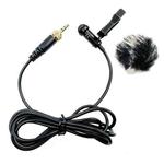 3.5mm Straight Internal Thread Plug Wireless Transmitting Lavalier Microphone, Length: 2m(Rabbit Fur Windproof Cover)