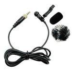 3.5mm Straight Internal Thread Plug Wireless Transmitting Lavalier Microphone, Length: 3m(Sponge Cover+Rabbit Fur Windproof Cover)