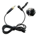 3.5mm Straight Internal Thread Plug Wireless Transmitting Lavalier Microphone, Length: 4m(Rabbit Fur Windproof Cover)