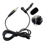 3.5mm Straight Internal Thread Plug Wireless Transmitting Lavalier Microphone, Length: 5m(Sponge Cover+Rabbit Fur Windproof Cover)