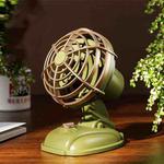 Mini Office Desktop Silent Electrical Fan Desktop Outdoor USB Retro Fan(Green)