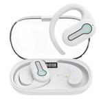 J31 OWS Hanging Ear Stereo Bluetooth Earphones With Digital Charging Compartment(White)