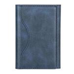 Tri-fold Magnetic Leather Wallet Card Holder for iPhone 15/14/13/12 Series(Blue)
