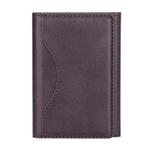 Tri-fold Magnetic Leather Wallet Card Holder for iPhone 15/14/13/12 Series(Purple)