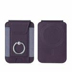 Magsafe Card Holder with Ring Elastic Wallet For iPhone 15/14/13/12 Series(Dark Purple)