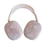 For AirPods Max 1Pair Marble Textured Butterfly Pattern Headphone Silicone Case(Light Purple)