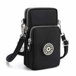 Crossbody Mobile Phone Bag Vertical Coin Purse with Armband for Women(Black)