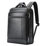 Bopai 61-120761 Large-capacity First-layer Cowhide Business Laptop Backpack With USB+Type-C Port(Black)