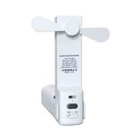 PS-J009 4-In-1 LED Light Buzzer Alarm Mini Folding Handheld Fan(Milk White)
