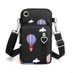Crossbody Mobile Phone Bag Vertical Wallet Wrist Pouch With Arm Band for Women, Style: Black Balloon 