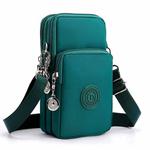 Crossbody Mobile Phone Bag Vertical Wallet Arm Bag With Headphone Hole(Green)