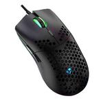 XUNSVFOX XYH90 Wired Hollow Hole Mouse RGB Illuminated Macro Programming Gaming Mouse(Black)